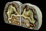 Tall, Crystal Filled Septarian Geode Bookends - Utah #170004-3